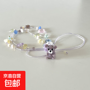 卡通可愛小狗吊墜項鏈簡約高級感鎖骨鏈度假風(fēng)小眾百搭項飾配飾女 項鏈-紫色-小熊
