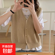 開(kāi)衫女士毛衣針織馬甲女款時(shí)尚背心馬夾襯衫疊穿外穿/XFT091-X 駝色 L