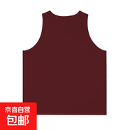 火龍果色別致小背心女夏季坎肩寬松中長(cháng)款無(wú)袖t恤外穿內搭上衣潮 T003-酒紅色 L