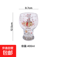 【迪士尼正版】彩盒包裝高顏值玻璃杯啤酒杯冷飲杯高顏值水杯 維尼熊啤酒杯 400ml 1只
