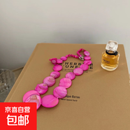 波西米亞圓形漸變貝殼串珠項(xiàng)鏈海邊度假風(fēng)鎖骨鏈頸鏈設(shè)計(jì)感小眾女 項(xiàng)鏈-銀色-玫紅