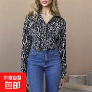 寒江琪襯衫女長(cháng)袖2025秋季新款波點(diǎn)印花襯衣寬松顯瘦減齡上衣 黑色方塊 256# S （建議95斤以?xún)龋?
                                         title=