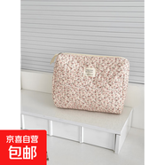 跨境燈芯絨粉色滿面碎花化妝包多功能旅行便攜小清新ins 風(fēng)收納包 燈芯絨滿面碎花（粉色）【手拿包】