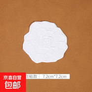 白色蕾絲補(bǔ)丁貼免縫自粘修補(bǔ)蚊帳裙子紗裙破洞歐根紗刺繡花朵布貼 17#（1個(gè)裝）自粘免縫