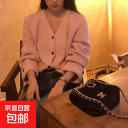 法式圓領(lǐng)系帶針織衫毛衣女春秋新款時(shí)尚氣質(zhì)開衫長袖外套洋氣上衣 4023粉色 XL  【建議121斤-135斤】