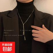 韓潮幾何三角項(xiàng)鏈女潮秋冬小眾長(zhǎng)款流蘇配飾輕奢氣質(zhì)毛衣鏈 金色三角形毛衣鏈