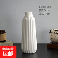 現代北歐素燒陶瓷白色輕奢ins風(fēng)花瓶家用客廳簡(jiǎn)約家居插花裝飾品 頤圓花瓶 22.7cm