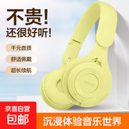 【小紅書爆款】藍頭頭戴式耳機掛脖式無線藍牙復(fù)古拍照裝飾電腦降噪耳麥連接游戲耳式 Y08黃色