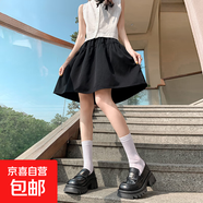 半身裙女新款2025年小個子高腰寬松休閑短裙顯瘦顯高學(xué)院風(fēng)裙子 黑色 【抗皺不起球升級款】 S 【建議：80-95斤】
