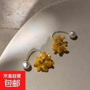 超仙桂花流蘇仿珍珠耳環(huán)女輕奢小眾高級(jí)感耳釘百搭款可愛甜美耳飾 桂花仿珍珠耳掛+懸浮盒 1對(duì)裝耳釘