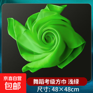 二級(jí)小紅扇中國(guó)民族民間舞榮昌扇小雨滴綿綢手絹考級(jí)專業(yè)舞蹈道具 淺綠色考級(jí)小方巾