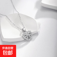 s925純銀愛心蝴蝶結項鏈女韓版輕奢設計感百搭感心形鎖骨鏈 1228DZ-白金色-S925 925銀