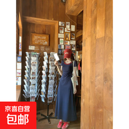 新款夏季女裝簡(jiǎn)約顯瘦遮肚子氣質(zhì)長(zhǎng)裙連衣裙女夏溫柔少女 藏藍(lán)色【面料有彈力】 S 【建議90-100斤】