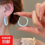 銀針薄紗花朵流蘇耳釘清新森系薄荷綠超仙耳環(huán)小眾夸張設計感耳飾 23#銀針-藍色-小號3cm