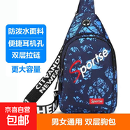 【雙層加厚】包包2025新款時(shí)尚防水斜挎胸包男女腰包百搭斜肩包 藍色 小包