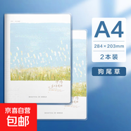 筆記本加厚膠套本A4大本子防水透明學(xué)生用日記本錯題本手賬筆記本本子2025新款新款計劃本簡(jiǎn)約 【A4】狗尾草2本/400張 無(wú)規格
