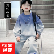 男童春秋裝套裝2025新款中大童秋季衛衣休閑運動(dòng)服帥氣時(shí)髦春秋款 063藍色套裝 130