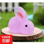 迷你夜光兔子小擺件卡通可愛(ài)家居桌面兒童房間治愈系熒光裝飾飾品 小號【紫色】 無(wú)規格