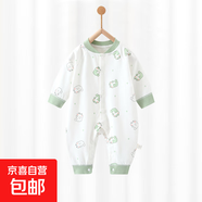 【貝樂咿四季爬服】嬰兒純棉連體衣新生兒連身衣無骨長袖衣服 5860小青蛙 73cm 73cm