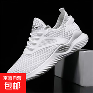 男鞋網(wǎng)面鞋2025春夏季新款潮男士休閑飛織跑步鞋透氣軟底運動(dòng)鞋 白色 透氣運動(dòng)鞋 41