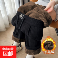 加絨闊腿褲女秋冬季爆款加厚雪尼爾2025新款特厚羊羔絨直筒女褲子 黑色【加絨加厚】 4XL 【建議165-175斤】