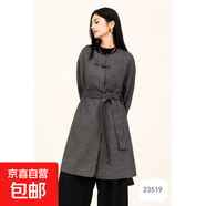 千鳥格大衣女外套2025冬季新款小個(gè)子加厚系帶高級(jí)赫本風(fēng) 灰色 常規(guī) XL （140-150斤）