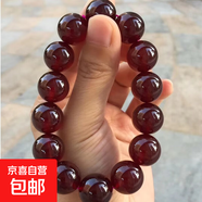 高冰透仿酒紅色石榴石莫桑比克手鏈大顆粒手串水晶女禮物飾品 14mm