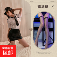 性感御姐風(fēng)火辣女警情趣內(nèi)衣角色扮演免脫空姐緊身包臀皮裙 白色套裝【不含帽】+黑網(wǎng)襪  525 均碼