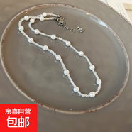 珍珠編織頸鏈項鏈2024年新款韓國設計感鎖骨鏈時尚個性夏季女款 6#項鏈-白色珍珠