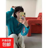 湖藍(lán)色麻花毛衣外套女春秋季厚短款軟糯高級(jí)感超好看針織開(kāi)衫 3868藍(lán)色 XL  【建議121斤-135斤】
