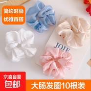 亮紗韓版氣質(zhì)大腸發(fā)圈歐根紗仙女款發(fā)繩扎頭繩橡皮筋女生飾品發(fā)飾 超值裝【10條】