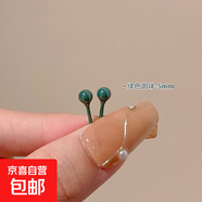 彩色生物陶瓷養(yǎng)耳釘簡約甜美可愛陶瓷耳釘女耳飾睡覺免摘全瓷耳棒 橄欖綠5MM【1對(duì)裝】