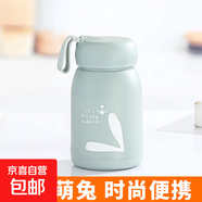 【京東物流送貨上門(mén)】萌萌兔卡通水杯女牛奶玻璃杯創(chuàng  )意便攜杯子 藍色萌萌兔 330ml 1只