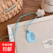 噴漆彩色方形梳子吊墜項鏈夏日ins清新甜美鎖骨鏈小眾高級感項飾 3#項鏈-藍色