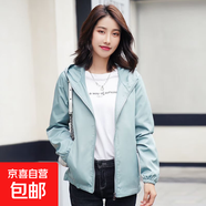 春秋外套女短款風(fēng)衣小香風(fēng)休閑薄款胖妹妹大碼休閑上衣夾克防風(fēng)衣 豆綠色 3XL 150-165斤