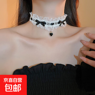 布藝網(wǎng)紗花朵飄帶項鏈網(wǎng)紅同款少女心頸鏈時尚甜美高級感項飾批發(fā) 46#項鏈-黑色-白色