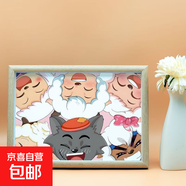 喜羊羊與灰太狼治愈暖心周邊立牌相框兒童房間桌面方形床頭柜禮物 喜羊羊與灰太狼-六羊合照 10寸