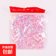 diy亮片異形彩色貼片葉子閃片閃粉美甲兒童服裝流沙手工制作幼兒園手工課材料舞臺亮片裝飾 粉色系30g