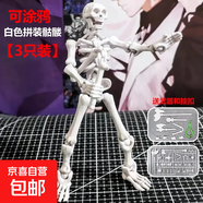 白骷髏可動(dòng)人偶幸運(yùn)13多關(guān)節(jié)兵人diy變形可涂鴉男孩拼裝玩具 3個(gè)白色骷髏兵+12武器 13厘米高