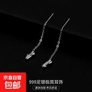 S999銀簡(jiǎn)約星月耳線(xiàn)女ins冷淡風(fēng)氣質(zhì)韓版流蘇方塊耳環(huán)養耳洞耳飾 【郁金香】 4CM