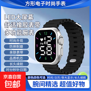 LED手表男女款科技感表盤舒適橡膠表帶長(zhǎng)久續(xù)航多功能男女LED腕表 動(dòng)感黑【活動(dòng)秒殺】