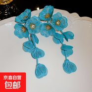 銀針超仙花朵流蘇耳釘小清新甜美ins耳環(huán)時尚個性高級感耳飾批發(fā) 22#銀針-常規(guī)-綠色