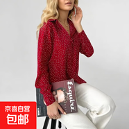 寒江琪襯衫女長(cháng)袖2025秋季新款波點(diǎn)印花襯衣寬松顯瘦減齡上衣 紅色圓點(diǎn) 256# M （建議95-105斤）