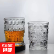 【京東物流】冰川紋玻璃杯時(shí)尚潮流ins風(fēng)果汁杯酒杯水杯 太陽(yáng)花直身杯 260ml1只