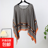 新款仿真絲時(shí)尚防曬套頭披肩女外搭大碼寬松百變夏秋季絲巾防曬衣 10 M 110cX110cm