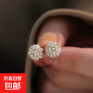 銀針?lè )ㄊ交ǘ鋹?ài)心珍珠耳釘優(yōu)雅高級感復古耳環(huán)小眾氣質(zhì)新款耳飾女 28#銀針-金色（真金電鍍）