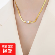 新款時(shí)尚輕奢顯氣質(zhì)綠色鈦鋼時(shí)尚項鏈鎖骨鏈短款百搭氣質(zhì)蛇骨鏈女 白色 項鏈