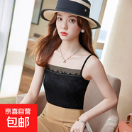 西裝內(nèi)搭背心女蕾絲2025夏季新款氣質(zhì)修身抹胸正裝打底吊帶衫彈力 黑色 L 碼100-108斤