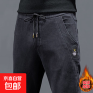 加絨加厚牛仔褲男秋冬季彈力電焊工作服耐磨大碼勞保褲汽修工裝褲 加絨款 449黑色 XL 建議115-130斤