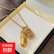 真金電鍍新中式鋯石貔貅項鏈輕奢高級感鎖骨鏈小眾時尚氣質(zhì)飾品女 1#項鏈-金色（真金電鍍）